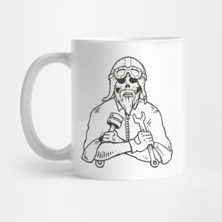 Skull Beard Mechanic Tuner Industry Tshirt Mug